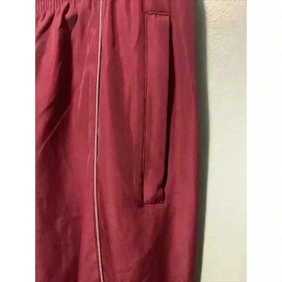 Alleson Women’s Large Track Suit Burgandy Stripped Pockets Zip - Picture 16 of 16